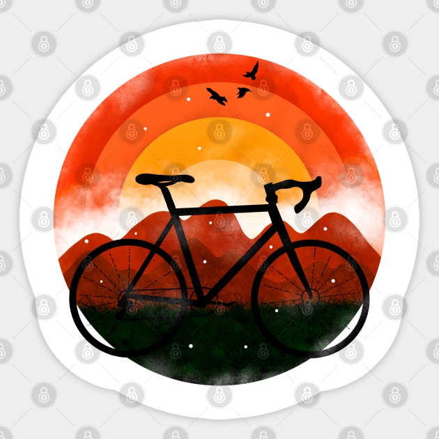 Sunrise Bike Sticker by Tebscooler